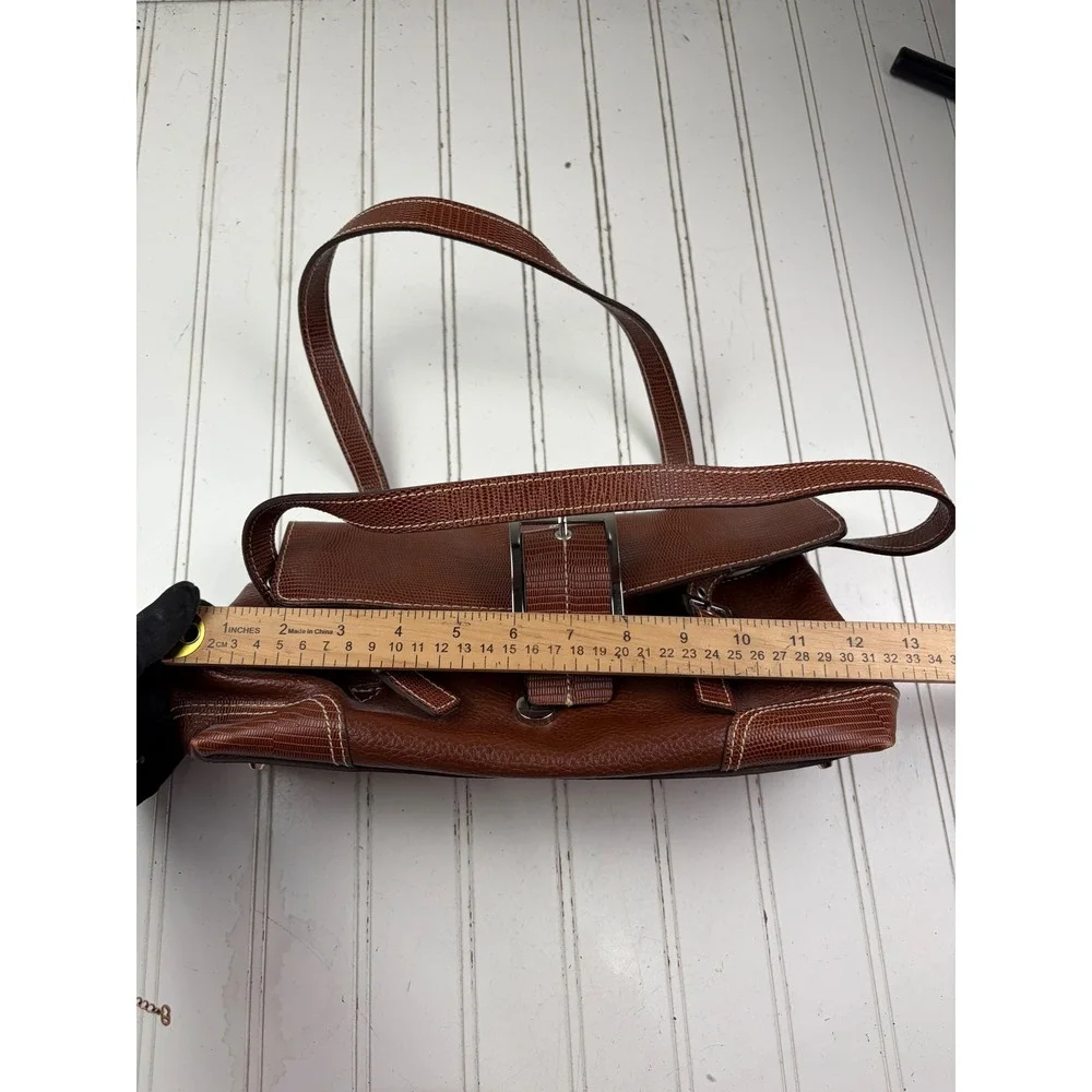 Maxx New York Vintage Y2K Brown Pebbled Retro Leather Baguette Shoulder Bag